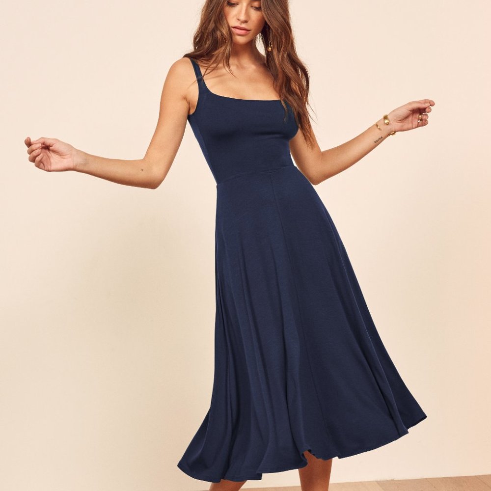 Reformation Mary Dress / Rou Dress - Navy Medium